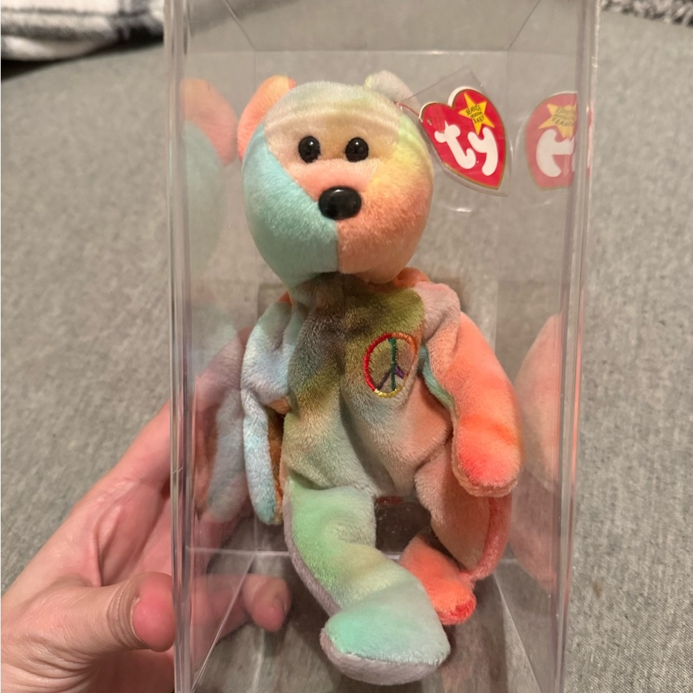 Ty Tie-Dye Peace Bear Plush